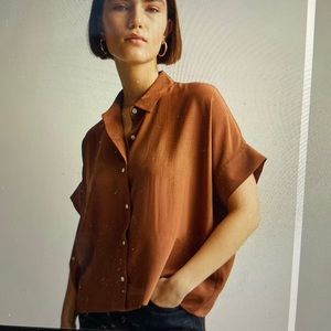Clean silk short sleeve, square shirt